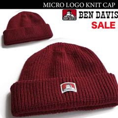 BEN DAVIS◾️新品/未使用◾️ MICRO LOGO KNIT CAP <RED>( BDW-9546)　浅い帽子 ニットキャップ 　被り浅め
