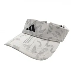 アディダス サンバイザー 白×ライトグレー 総柄  OSFX(57-60CM)  ゴルフウェア 2022年モデル adidas