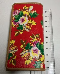 中古美品正規品　KENZO ケンゾー　キーケース　4連　花柄　レッド　レザー
