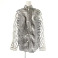 CELINE 現行タグ ストライプ 丸襟 白襟シャツ ブラウス コットン