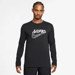 ナイキ 長袖シャツ メンズ NIKE ナイキ DF プリントパック L/S Tシャツ トップス ロンT 手書き風 プリントT 男性 トレーニング スポーツウェア トレ  黒Tシャツ Dri-fit ドライフィット ブラック メンズウェア/HV4172-010