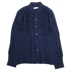 TOGA トーガ 長袖シャツ 20AW TV02-FJ306 VIRILIS ビリリース ストライプ フリル シャツ 長袖 ネイビー系 44【中古】のサムネイル