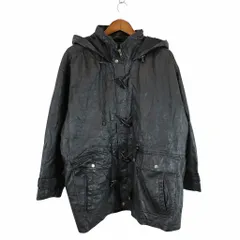 90年代 WILSONS ダッフルコート型 レザージャケット カジュアル モード ブラック (メンズ M) 中古 古着 O8710