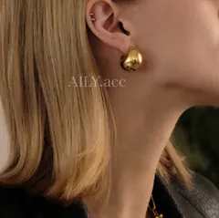 ステンレス ぽってりフープピアス