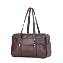 【在庫セール】高校生 学生 JK 女子 制服 スクバ 鞄 PU 合皮 大容量 スクールバッグ 茶色 黒 [Osteenii] 通学