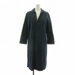 マドモアゼルノンノン mademoiselle NON NON デニムワンピース 長袖 スキッパー ミモレ ロング L ネイビー D0334FA001A /NQ ■MAのサムネイル