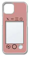 【新品未使用】iPhone13 アイフォン13 クリア ハードケース (ピンク) カメラアプリ風 フォトフレーム くすみカラー カバー スマホケース cl-iphone13-414