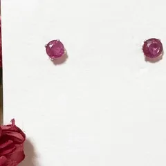 ルビーAA++ ピアス　K18メッキ　サージカルステンレス　つけっぱなし