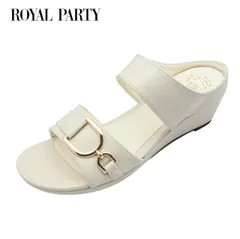 ROYAL PARTY ロイヤルパーティー RPM 8054 ライトベージュ レディース ミュール サンダル バックル ウェッジ 軽量 靴のサムネイル