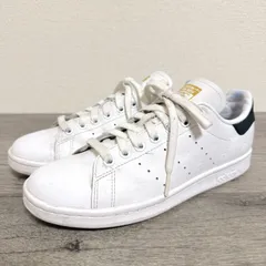 adidas ウィメンズ スタンスミス FZ6371 ロゴ型押し 本革 スニーカー 24cm 白×黒×金