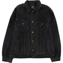 古着 リー Lee RIDERS ライダース ブラック デニムジャケット Gジャン メンズXXL相当/eaa549507
