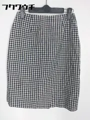 ◇ Te chichi テチチ ギンガムチェック 膝丈 タイト スカート サイズS ブラック ホワイト レディース 【中古】 【1002800511518】