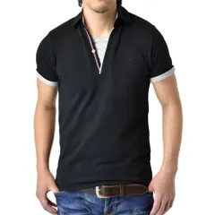 ポロシャツ 《41ブラック》 新品 未使用 トリコロールテープスキッパー 鹿の子 メンズ【C8K】【ゆうパケット】 ファッション