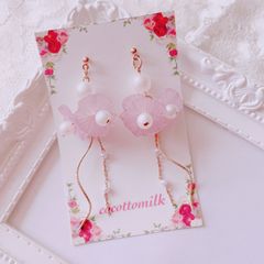 ฅ❤️ ねこ 猫 レジン 桜 さくら 花 ピアス イヤリング ハンドメイド