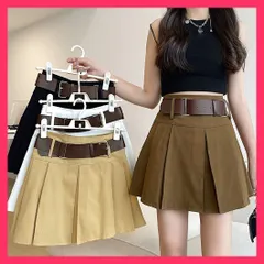 【スタッフおすすめ！】 ミニボックススカートプリーツ ベルト付き 美脚 ミニスカート/ストリート服着やせ/無地ミニスカ 春夏 レディース ハイウエストキュロット お おすすめ おしゃれ　かわいい　人気 2YTONG-019