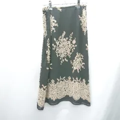 ◇ KETTY 花柄 膝丈 フレア スカート サイズ2 ブラック ベージュ レディース E  【1408060040360】