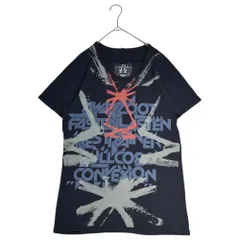 MARITHE FRANCOIS GIRBAUD(マリテフランソワジルボー) 00's Word Graphic Print T-Shirt ワード グラフィック プリント Tシャツ M6-6963 M ネイビー Y2K ロゴ 刺繍 パンク