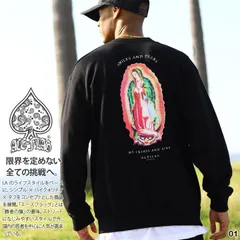 ACE FLAG トレーナー ブランド スケボー 長袖 スウェット 裏パイル メンズ 全3色 大きいサイズ エースフラッグ 聖母 マリア 聖母マリア チカーノ ローライダー b系 ヒップホップ ファッション ダンス ストリート系 服 AF-TL-SW-023