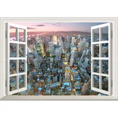 ART】ニューヨーク摩天楼(朝隈敏彦真筆)WF3号