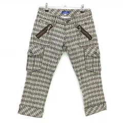 【超美品】バーバリー ブルーレーベル 半端丈パンツ グレージュ×ブラウン チェック  レディース 38(M) ゴルフウェア BURBERRY GOLF