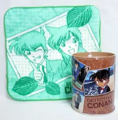 【中古】タオル・手ぬぐい(キャラクター) 新一＆蘭(缶茶色) ミニタオル入り缶貯金箱 「一番くじ 名探偵コナン2007」 4等