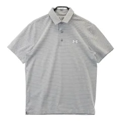 サイズ：MD UNDER ARMOUR アンダーアーマー  半袖ポロシャツ ボーダー柄 グレー系 [240101486140] ゴルフウェア メンズ ストスト
