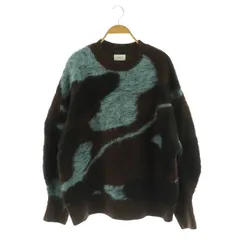 アングリッド UNGRID 23AW シャギージャカードニット セーター 長袖 ボリュームスリーブ F ブラウン ライトブルー /MY ■OS