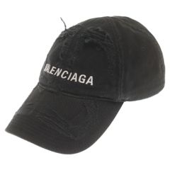 BALENCIAGA (バレンシアガ) BB LASER DESTROYED CAP レーザー デストロイ キャップ 帽子 ブラック