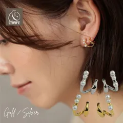 ピアス パールピアス 金属アレルギー対応 18Kコーティング ダブルライン パール レディース 大人 モダン シンプル かわいい エレガント ジュエリー ゴールド シルバー 送料無料 プチプライス高見え CRAIFE