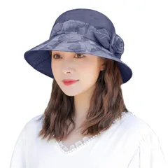 【★数量限定★】[IPENNYE] 帽子 レディース 日除け帽子 婦人帽子 サファリハット バケットハット 小顔効果 折りたたみ 携帯便利 エレガントハット つば広 花飾り 可愛い ハット 女優帽 春夏 通気 汗止め 遮光 日焼け防止 自転車 登山 通勤 海 