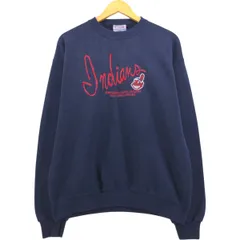 90s インディアンズスウェットネイビー デッドストックタグ付き
