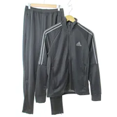 アディダス adidas タグ付き セットアップ ジャージ 上下 ロゴプリント S 黒 0820