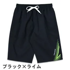 【ブラック×ライム GREEN】 スクール水着 男の子 男子 ジュニア キッズ CONVERSE コンバース (763453) サーフパンツ 無地×ライン 140 150 160 170cm 小学生 中学生 高校生 水着 スイミングパンツ