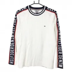 ★SALE価格★【美品】トミーヒルフィガー セーター 白×ネイビー ロゴ刺しゅう 肩・袖ロゴライン レディース S/P ゴルフウェア Tommy Hilfiger Golf