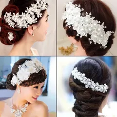 新品♪ヘアアクセサリー レース 髪飾り ヘッドドレス ウェディング フラワー 花
