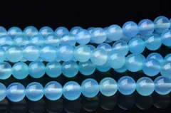 シーブルーカルセドニー 10mm １連（約38cm） パワーストーン 天然石 _R1438-10