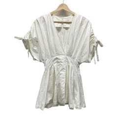 FRAY I.D(フレイアイディー) ワンピース サイズF レディース美品  - 白 ショート丈/Vネック/ノースリーブ/シャツワンピ