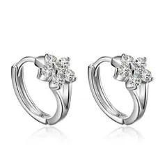 [アイドルコ] IDOLCO スターリング シルバー SILVER 925 キラキラ CZ ダイヤモンド エレガント プチ フープ ピアス 2個セット メンズ レディース ユニセックス