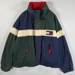 古着 90's/90年代 トミーヒルフィガー TOMMY HILFIGER セーリングジャケット フリースライナー ワンポイントロゴ グリーン ネイビー メンズ