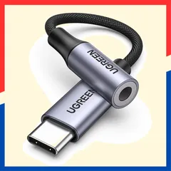 【数量限定】UGREEN【ハイレゾ音質】 USB C イヤホンジャック変換 USB C-3.5mm イヤホン変換アダプター DAC搭載 24bit/96KHz対応 TRRS/4極 ナイロン編み 音量調節/通話/音楽対応 iPhone16シリーズ/iPad Pr