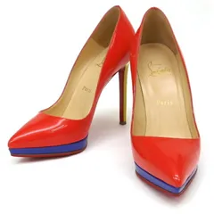 クリスチャンルブタン Christian Louboutin ヒールパンプス エナメル オレンジマルチ パテント 37