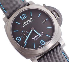 定価200万超 美品 PANERAI(パネライ) ムミノールマリーナ PAM01661 カーボテック/ナイロン AT 自動巻き カーボン 黒 ブルー 青 箱付き
