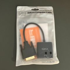 GANA　DVI to VGA変換アダプタ　DVIオス　to VGAメス変換　1080p対応　金メッキコネクタ搭載