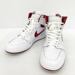 NIKE ナイキ AIR JORDAN 1 HI 85 METALLIC BURGUNDY BQ4422-161 エアジョーダン 1 スニーカー 新品同様 27cm ホワイト/レッド 靴 DF13593■