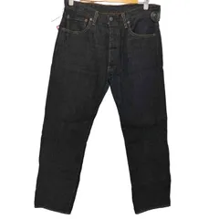 リーバイス Levis 501 ボタン裏4996刻印 ORIGINAL SHRINK-TO-FIT リジットブラックデニムパンツ メンズ  W34L32