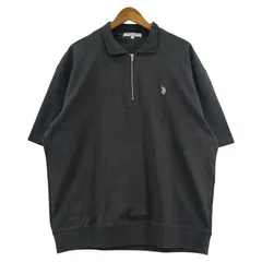 U.S. POLO ASSN.ユーエスポロアッスン ワンポイント刺繡 ハーフジップアップポロシャツ sizeＬ/チャコールグレー