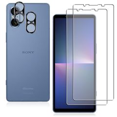 【人気商品】V SOG12 SOG12 用のカメラ V 強化ガラス FOR 5 Xperia Xperia 5 5 V Xperia SO-53D 対応 用のガラスフィルム 用のガラスフィルム 液晶保護フィルム 全面保護 2枚 耐衝撃 2枚 極薄 + 気泡ゼロ