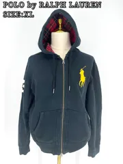 POLO by RALPH LAUREN ポロバイラルフローレン ビッグポニー ジップアップ パーカー ブラック XL 裏起毛