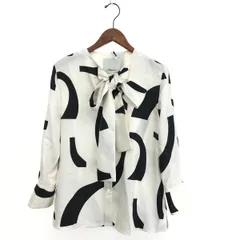 3.1 Phillip Lim 3.1フィリップリム ジオメトリックプリント ブラウス サイズ:XS  ブラック/ホワイト シルク レディース 　240001142138のサムネイル