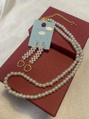 パールネックレス　イヤリングセット